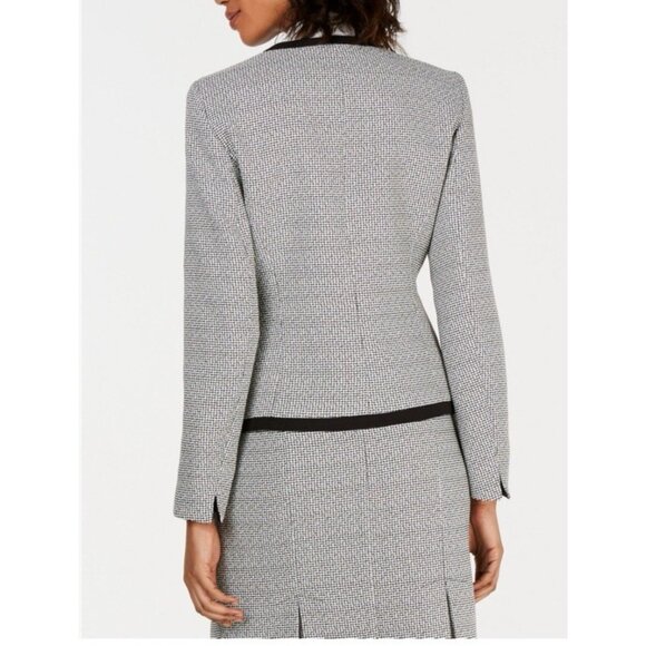 Kasper Separates Suit Jacket Blazer 16 Black White Classic Open Stretch - Picture 6 of 15